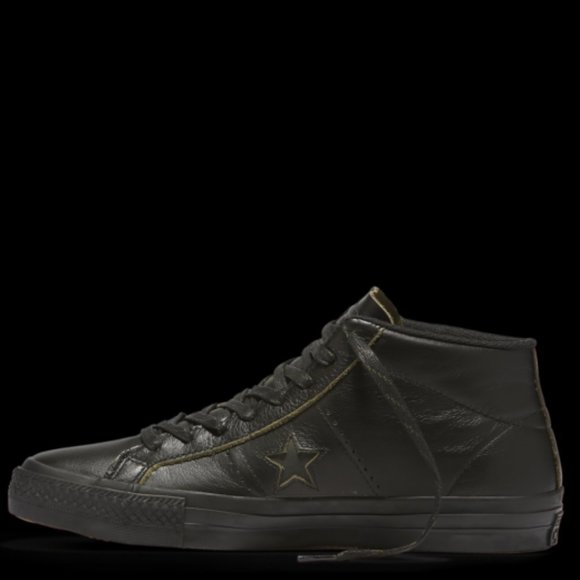 NIB Converse One Star Pro Mid Rub Off Leather Black 155518C - Picture 8 of 12